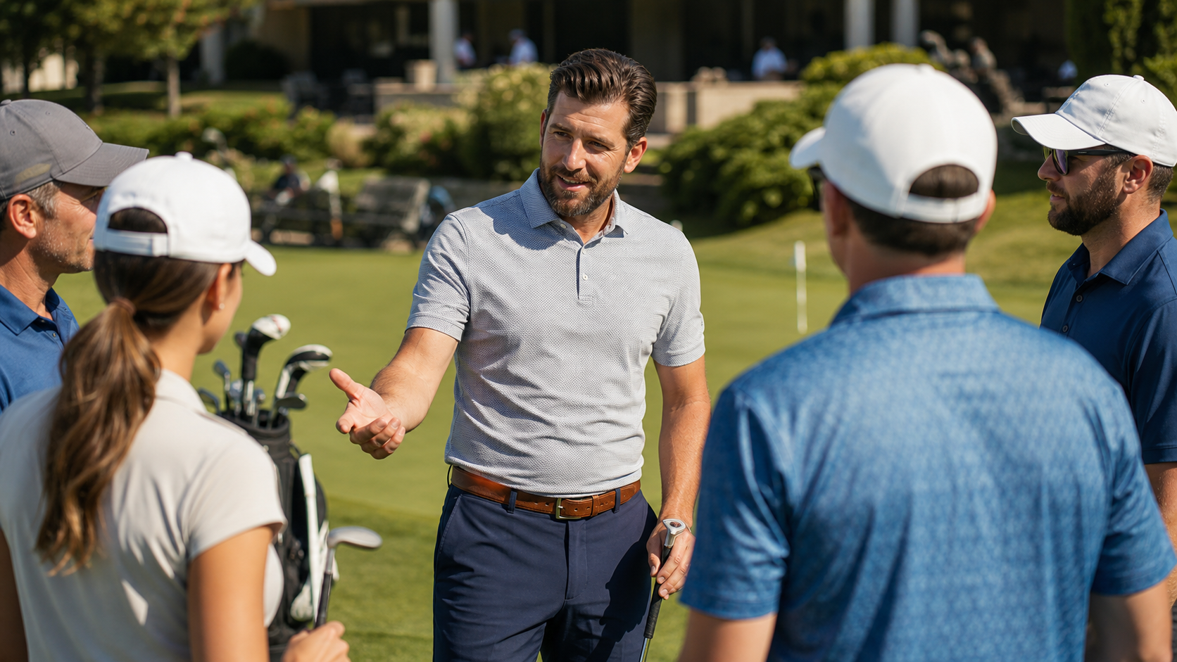 School captain organizing a community group on the course